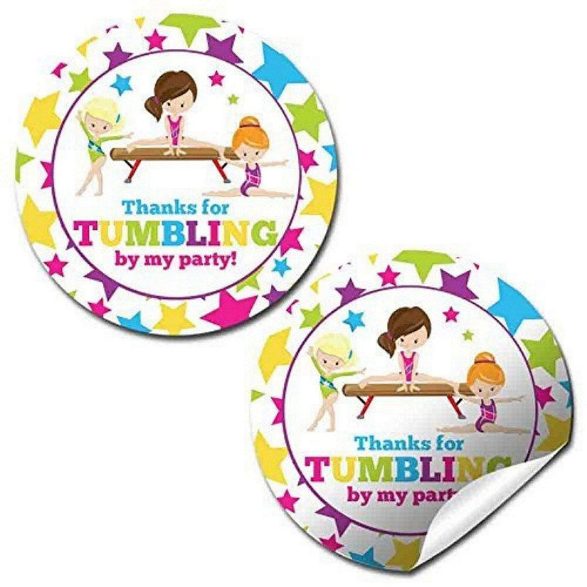 AmandaCreation Pink Gymnastics Envelope Seals 40pc. Image