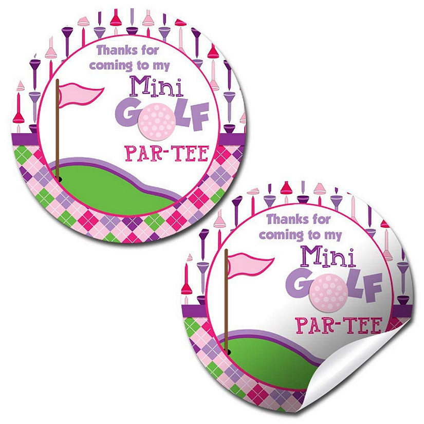AmandaCreation Pink Mini Golf Envelope Seals 40pc. Image