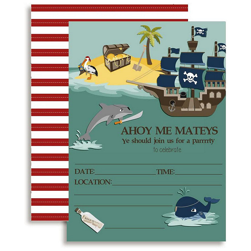 AmandaCreation Pirates at Sea Invites 40pc. Image