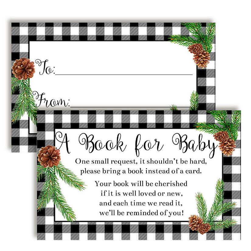 AmandaCreation Plaid Pinecone Book Card 20pc. Image