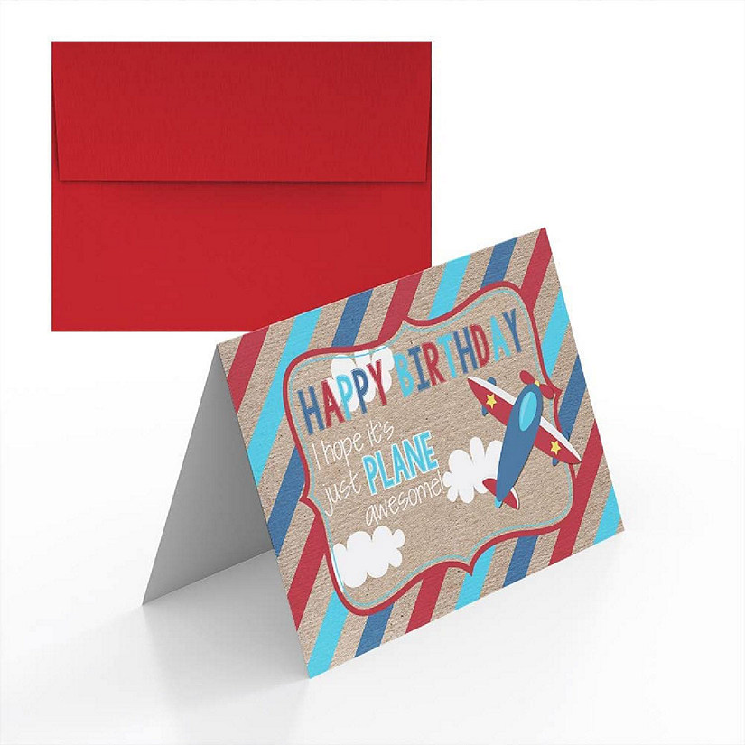 AmandaCreation Plane Awesome Greeting Card 2pc. Image