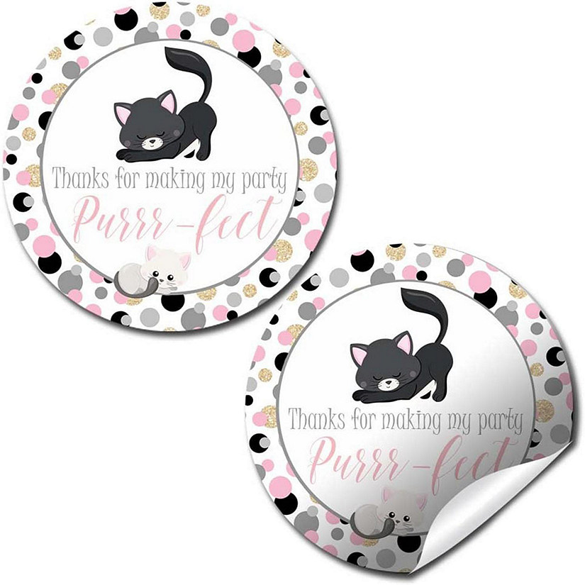 AmandaCreation Polka Dot Kitty Envelope Seal 40pcs. Image