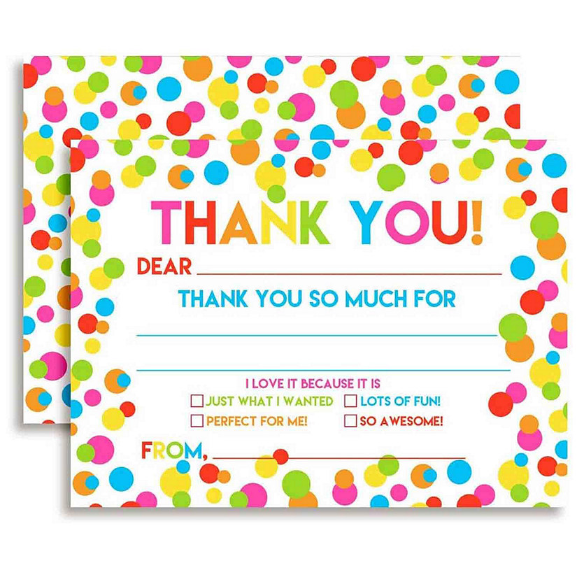 AmandaCreation Polka Dot Rainbow Thank You 20pc. Image