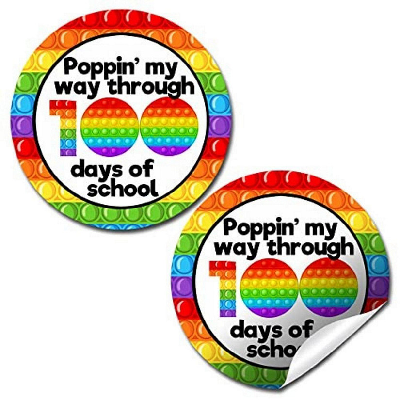 AmandaCreation Pop Fidget 100th Day of School Stickers 40pc. Image