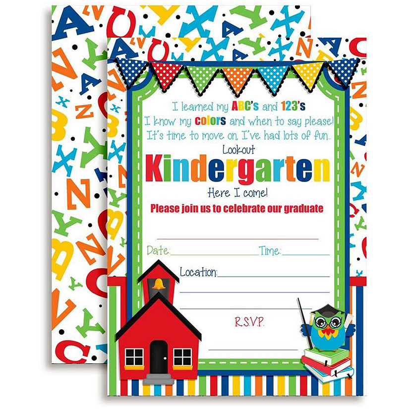 AmandaCreation Preschool Graduation Invites 40pc. Image