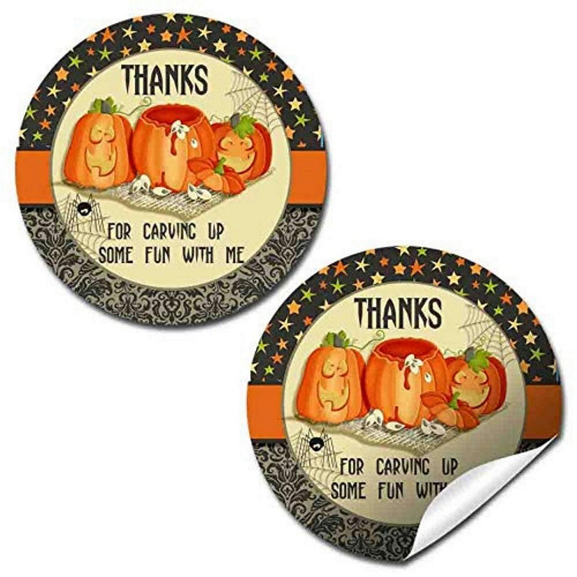 AmandaCreation Pumpkin Carving Envelope Seals 40pc. Image