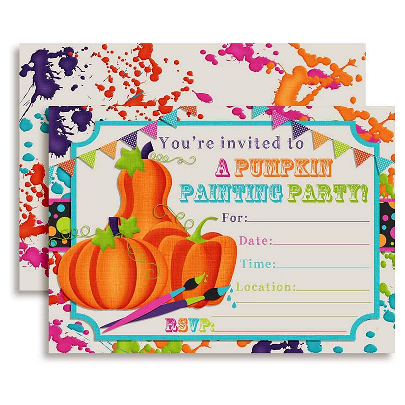 AmandaCreation Pumpkin Painting Invites 40pc. Image