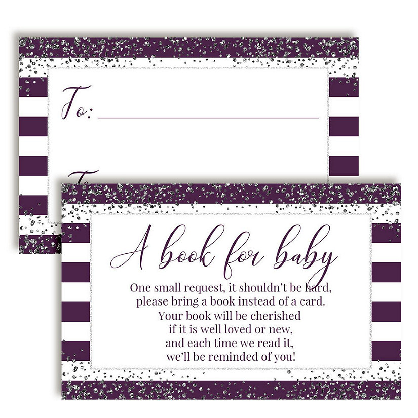 AmandaCreation Purple and Silver Book Card 20pc. Image