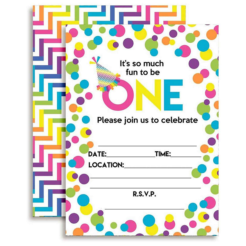 AmandaCreation Rainbow Confetti First Invites 40pc. Image