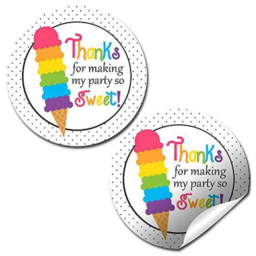 AmandaCreation Rainbow Ice Cream Cone Envelope Seals 40pcs. Image