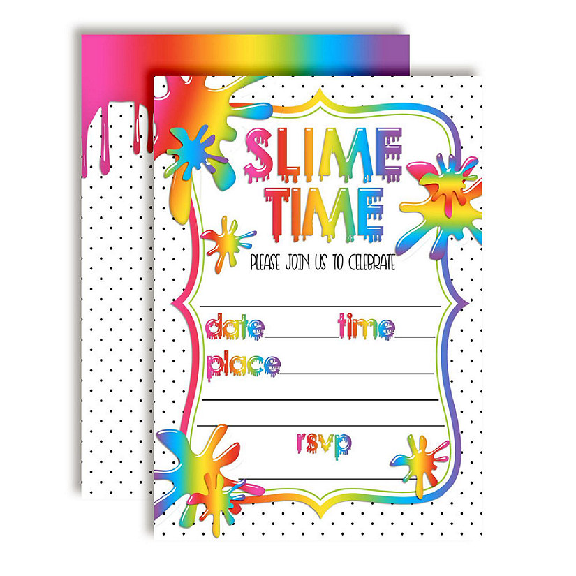 AmandaCreation Rainbow Slime Invites 40pc. Image