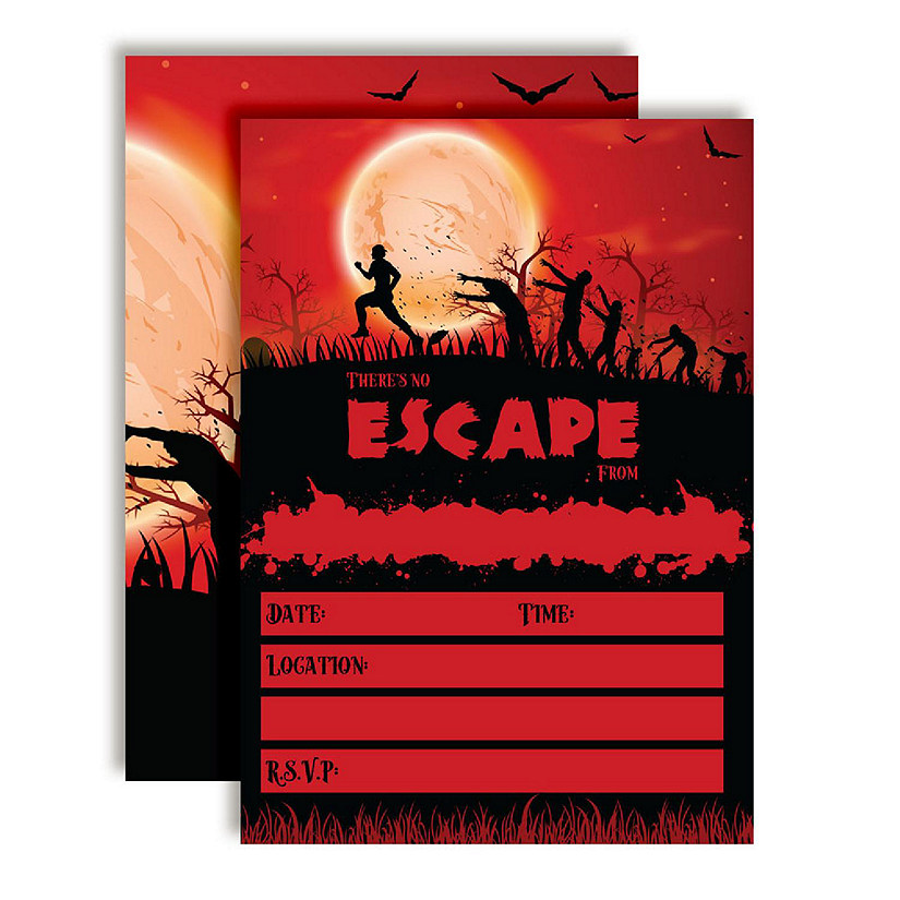 AmandaCreation Red Blood Zombie Invites 40pc. Image