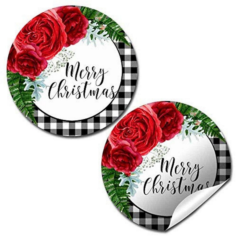 AmandaCreation Red Floral with Greenery Envelope Seals 40pc. Image