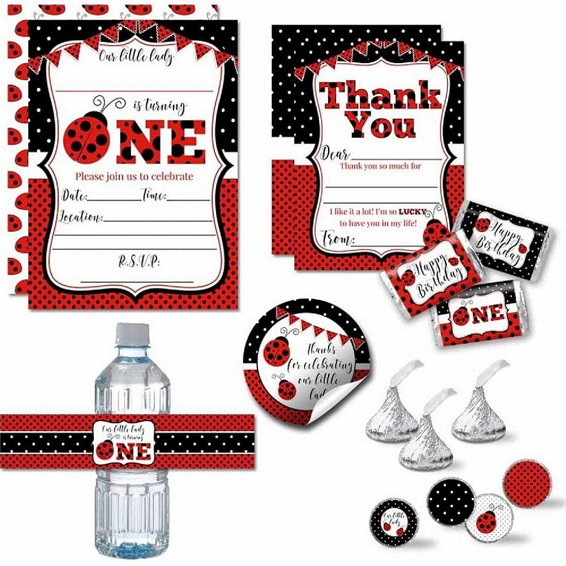 AmandaCreation Red Ladybug 1st Birthday Party Bundle 381pc. Image