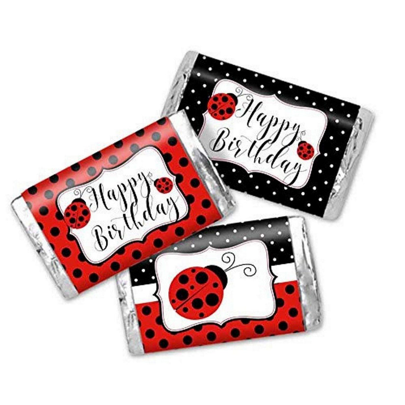 AmandaCreation Red Ladybug Mini Candybar Wrappers 45pc. Image