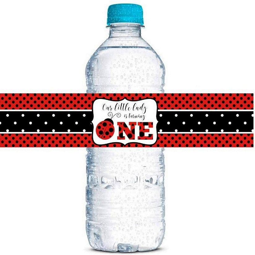 AmandaCreation Red Ladybug Water Bottle Wrappers 20pcs. Image