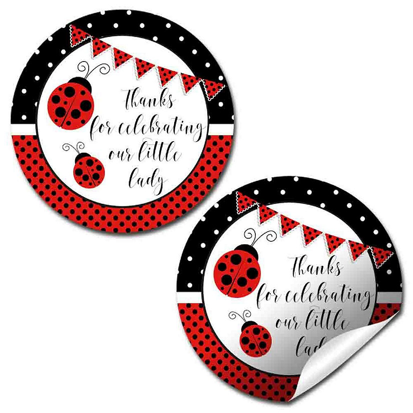 AmandaCreation Red Little Ladybug Envelope Seals 40pc. Image