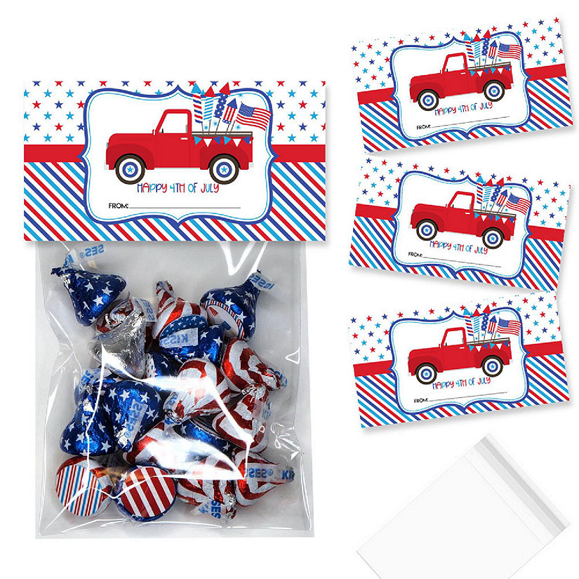 AmandaCreation Red Pickup 4th Bag Toppers 40pc. Image