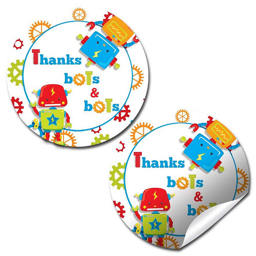 AmandaCreation Robot Birthday Envelope Seals 40pc Image