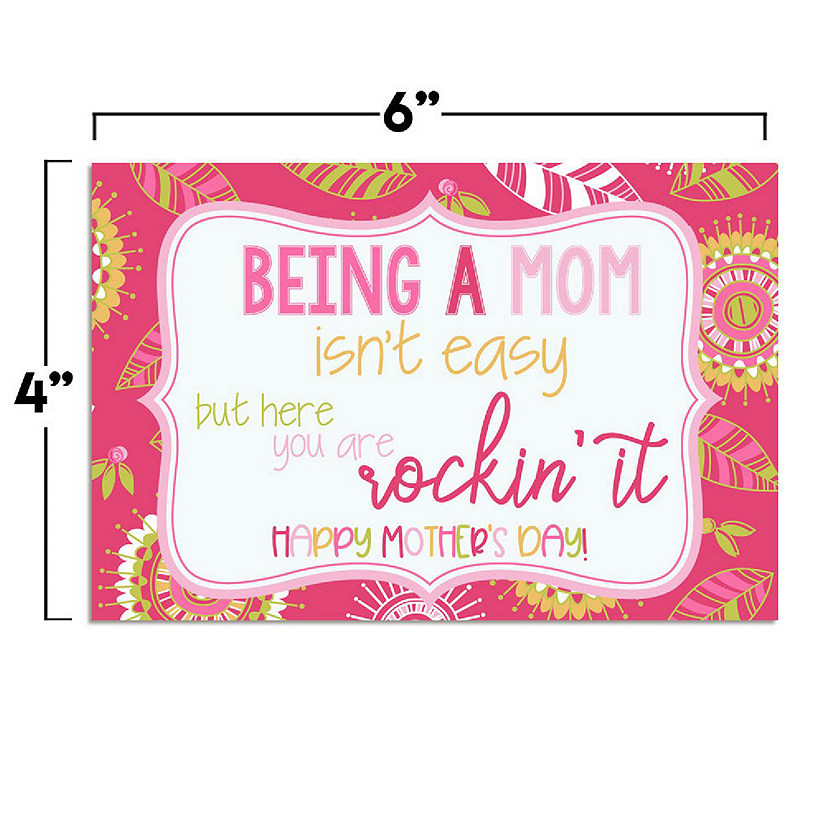 AmandaCreation Rockin' It Mom Mother's Day Blank Greeting Card 2pcs. Image