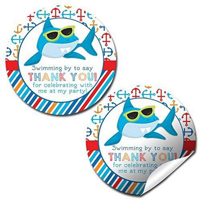 AmandaCreation Shark in Sunglasses Envelope Seals 40pc. Image