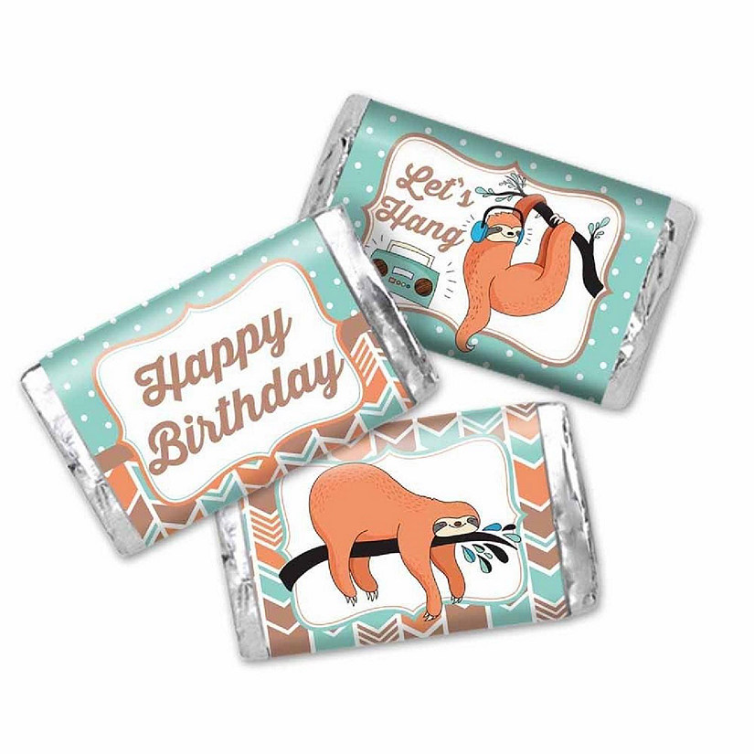 AmandaCreation Silly Sloth Mini Candybar Wrappers 45pcs. Image