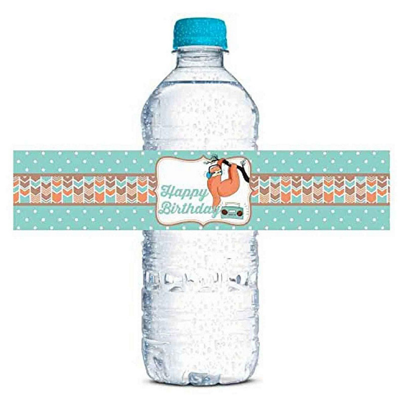 AmandaCreation Silly Sloth Water Bottle Wrappers 20pc. Image