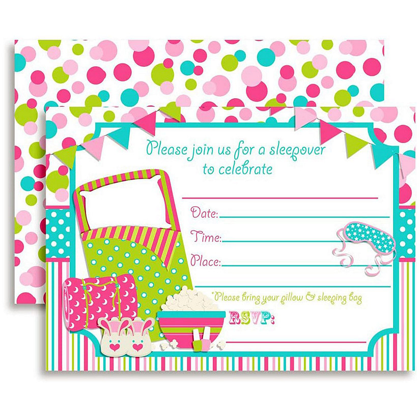 AmandaCreation Sleepover Invites 40pc. Image