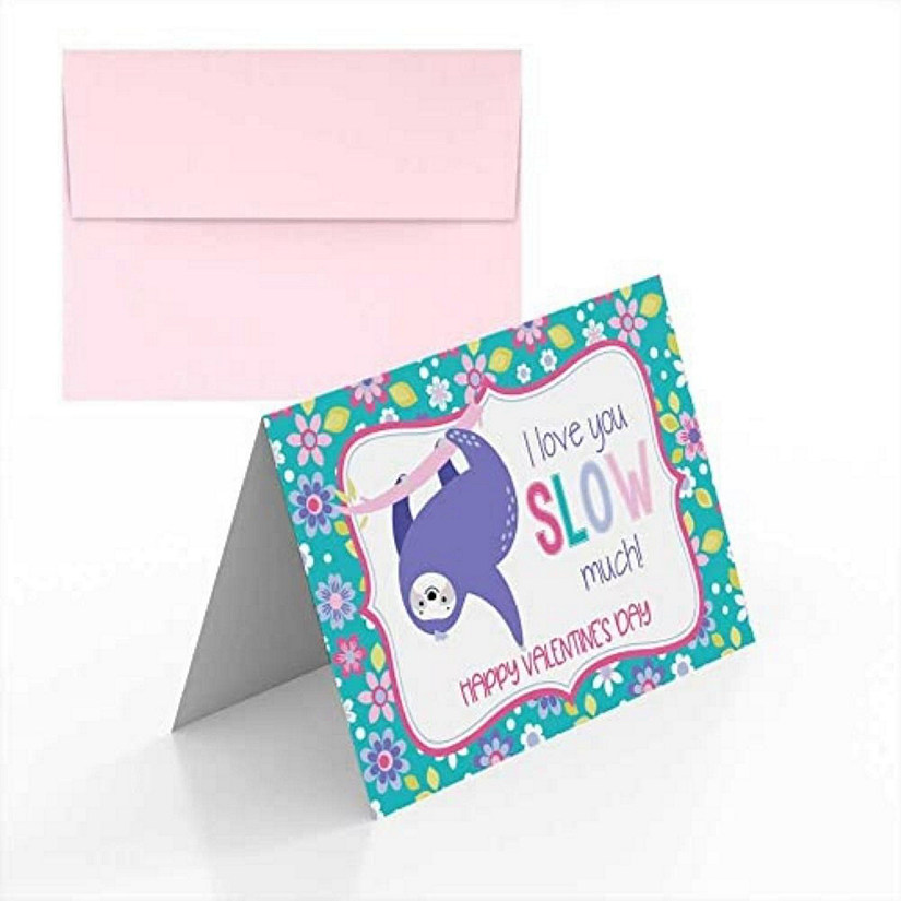 AmandaCreation Sloth Valentine Greeting Card 2pc. Image