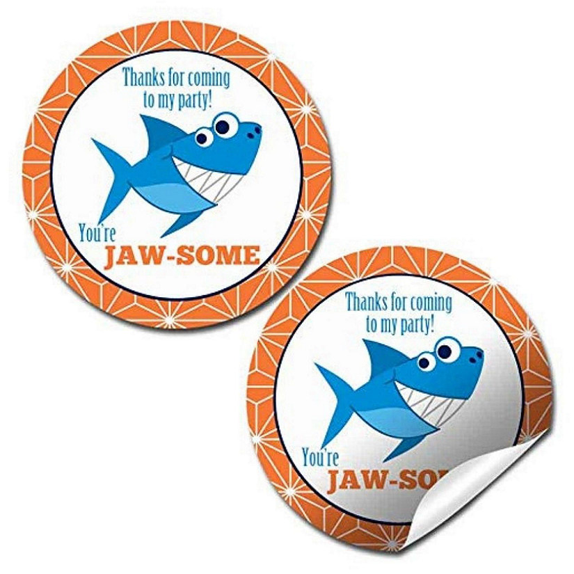 AmandaCreation Smiling Shark Birthday Envelope Seals 40pc Image