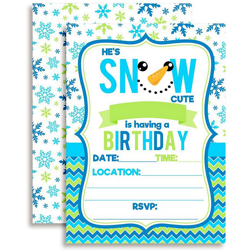 AmandaCreation Snow Cute Boy Invites 40pc. Image
