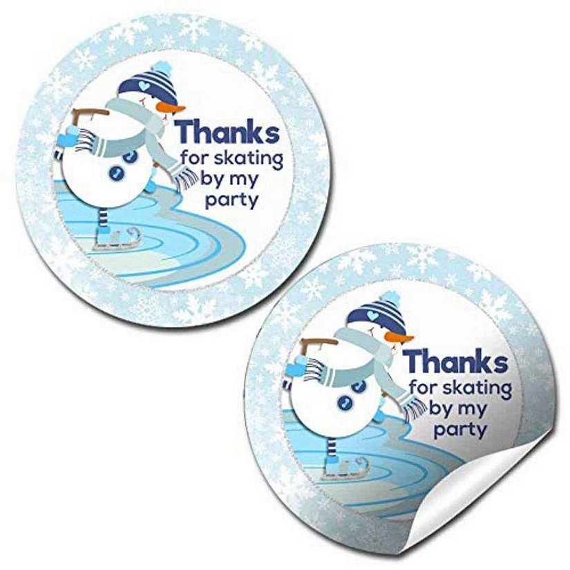 AmandaCreation Snowman Ice Skating Envelope Seals 40pc Image