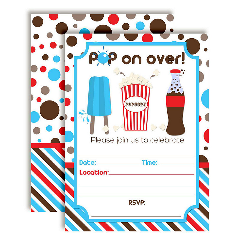 AmandaCreation Soda Pop Birthday Invites 40pc. Image