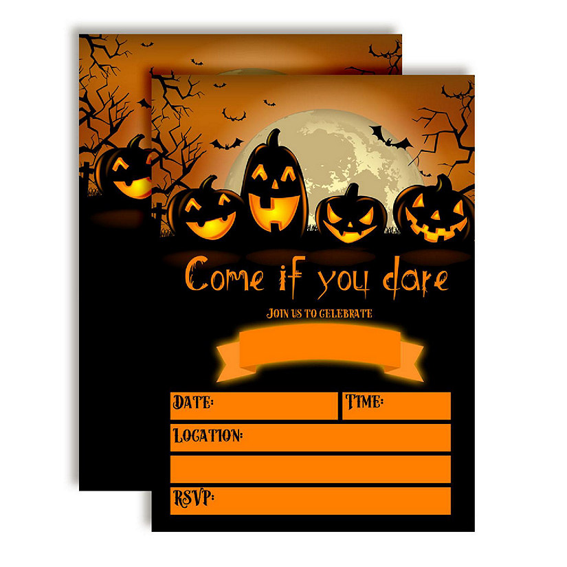 AmandaCreation Spooky Pumpkin Halloween Invites 40pc. Image