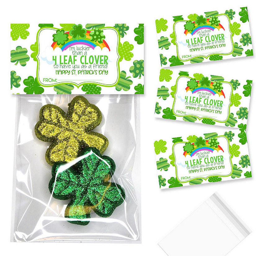 AmandaCreation St. Patrick's Clover Bag Toppers 40pc. Image