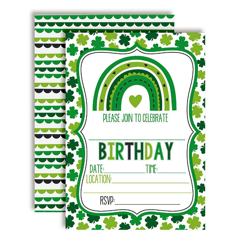 AmandaCreation St. Patrick's Rainbow Birthday Invites 40pc. Image