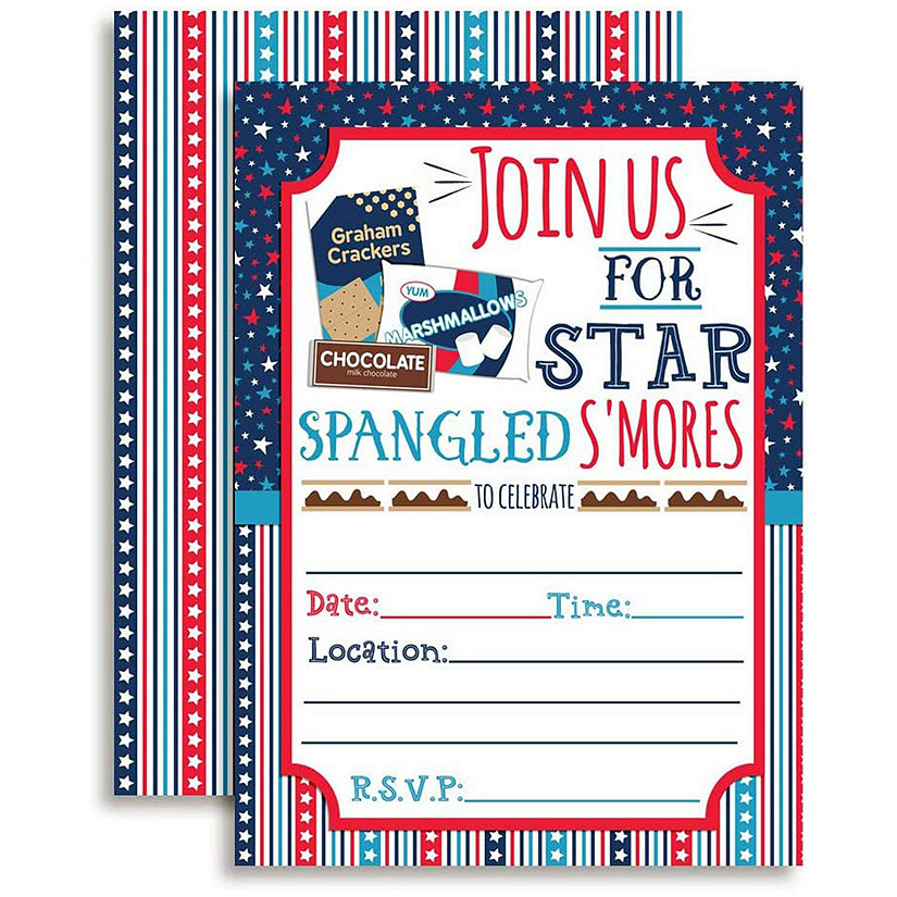 AmandaCreation Star Spangled Smores Invites 40pc. Image