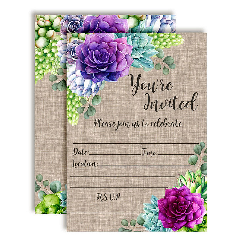 AmandaCreation Succulent Celebration Invites 40pc. Image