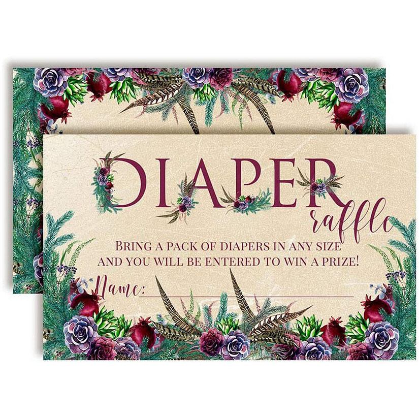 AmandaCreation Succulents Diaper Raffle 20pc. Image