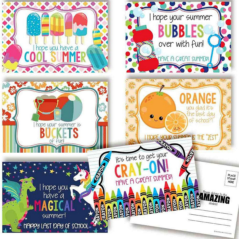 AmandaCreation Summer Fun Teacher Postcards 30pc. Image