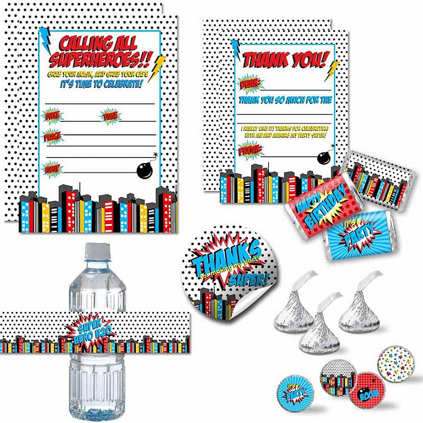 AmandaCreation Superhero Boy Birthday Bundle 321pc. Image