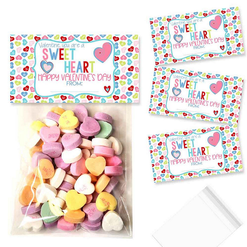 AmandaCreation Sweetheart Valentine Bag Toppers 40pc. BAG FILLER NOT INCLUDED Image