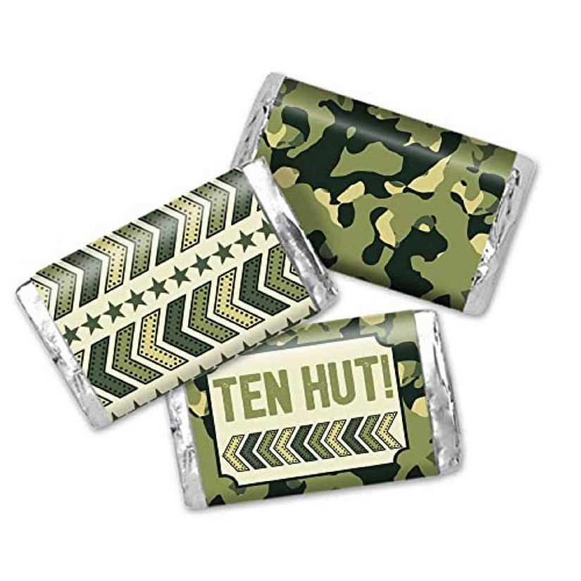AmandaCreation Ten Hut Army Mini Candybar Wrappers 45pc Image