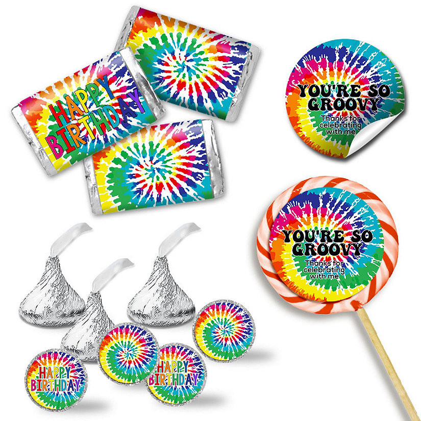AmandaCreation Tie Dye Birthday Sticker Bundle 429pcs. Image