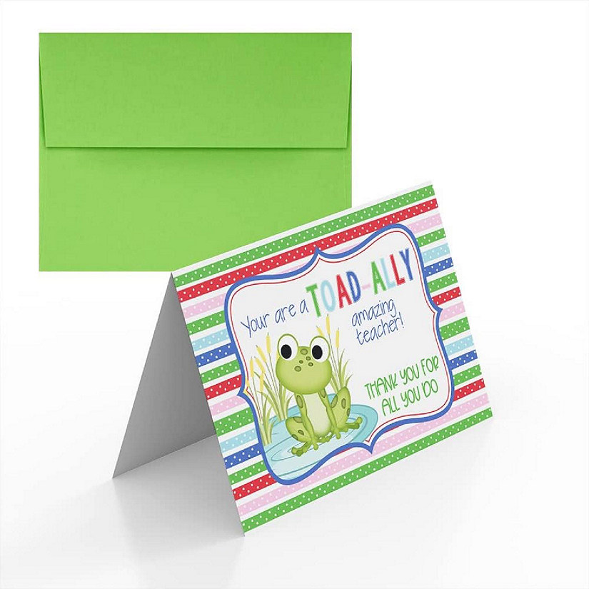 AmandaCreation Toad-ally Amazing Teacher Greeting Card 2pc. Image