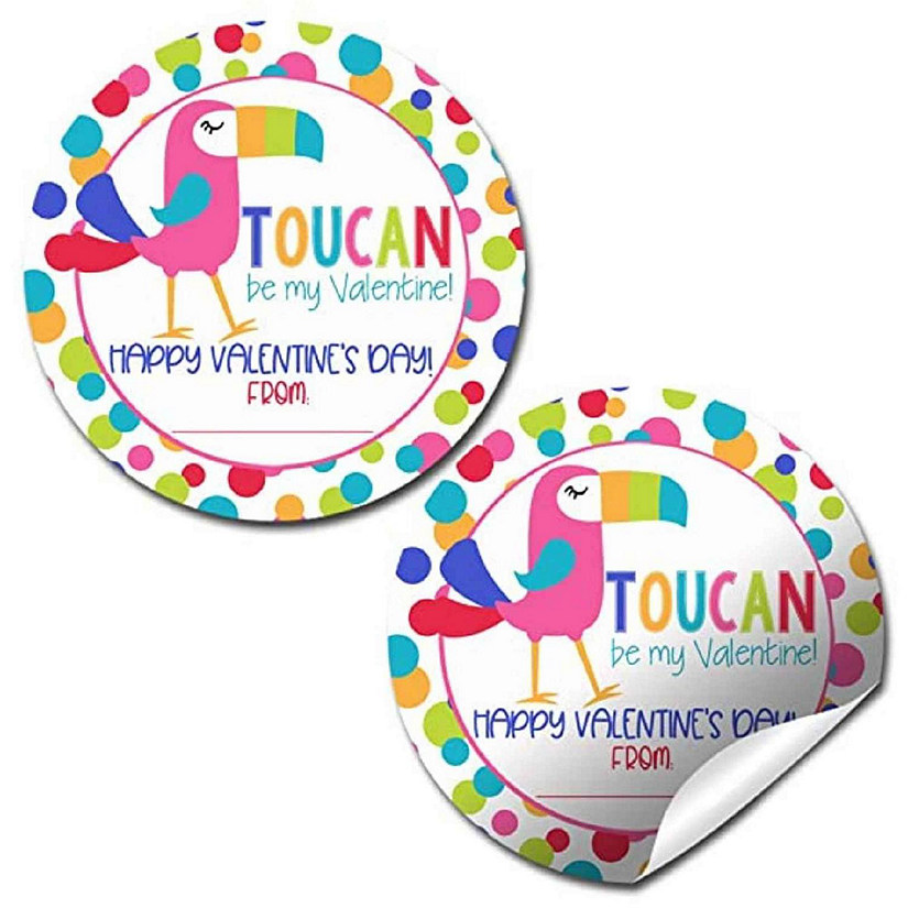 AmandaCreation Toucan Valentine Envelope Seals 40pc. Image