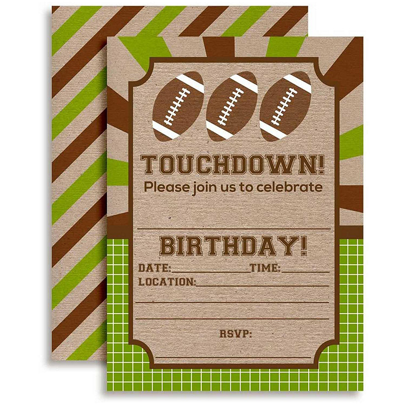 AmandaCreation Touchdown Football Birthday Invites 40pc. Image