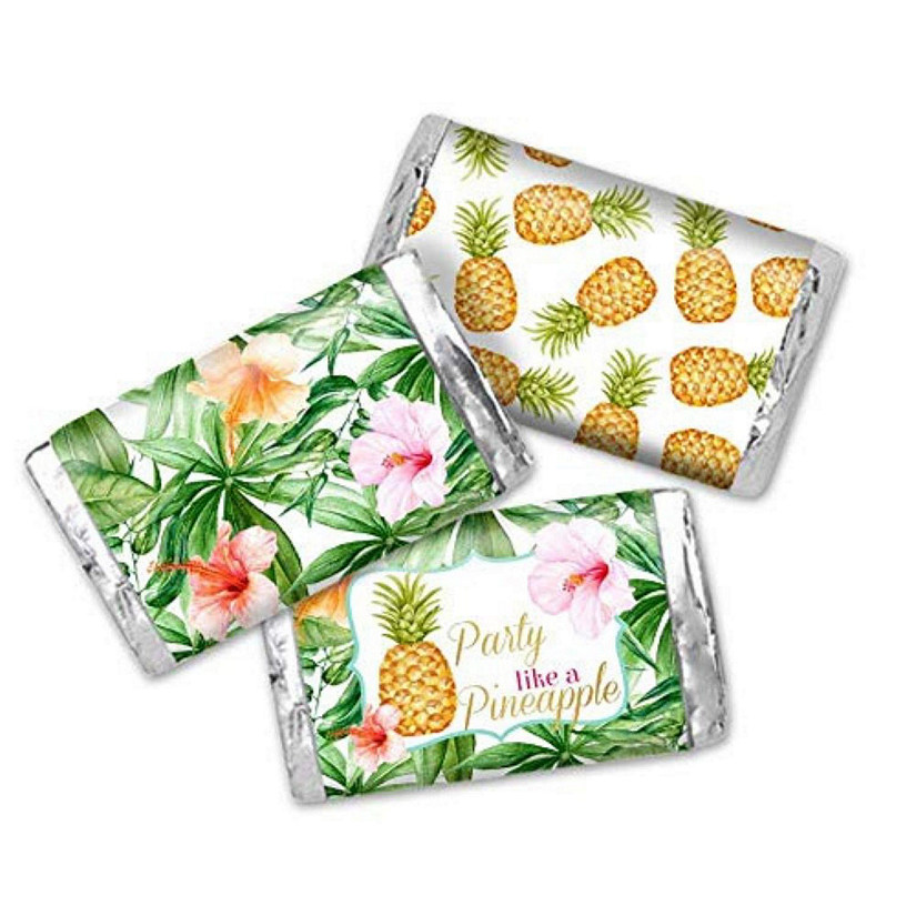AmandaCreation Tropical Pineapple Mini Candybar Wrappers 45pcs. Image