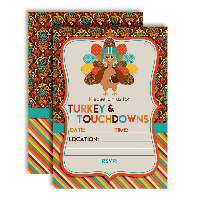 AmandaCreation Turkey and Touchdown Invites 40pc. Image