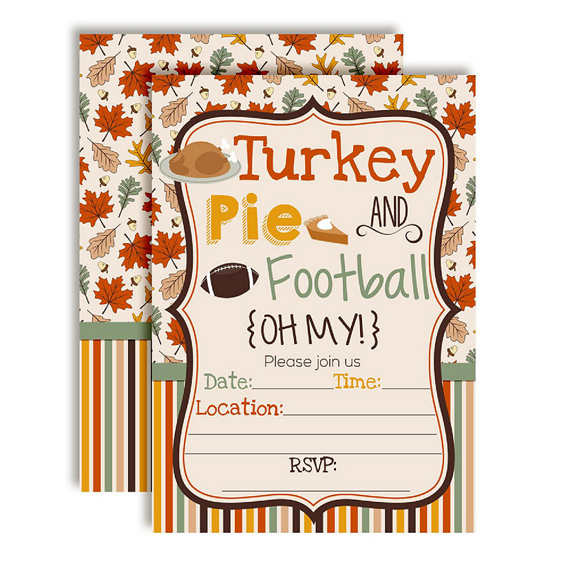 AmandaCreation Turkey Pie Football Oh My Invites 40pc. Image